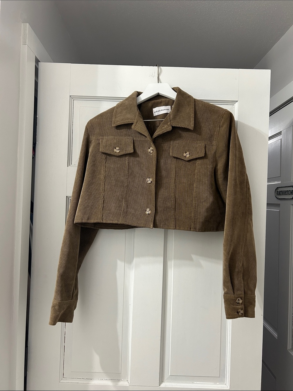 Alfred Dunner Cropped Corduroy Jacket in Brown